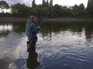 Jeff fishing at low tide