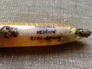 Old Used Original Heddon Zara-Spook Fishing Lure Yellow Shore